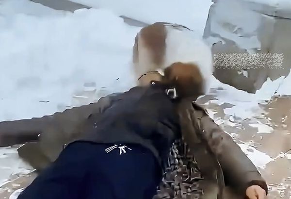 ▲飼主暈到！愛犬守身旁保護「不讓陌生人靠近」　忠誠模樣感動萬人。（圖／翻攝自微博）