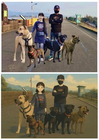 巨嬰可可與牛頭妞兒。（圖／有點毛毛的／巨嬰可可與牛頭妞兒 2.0投稿）