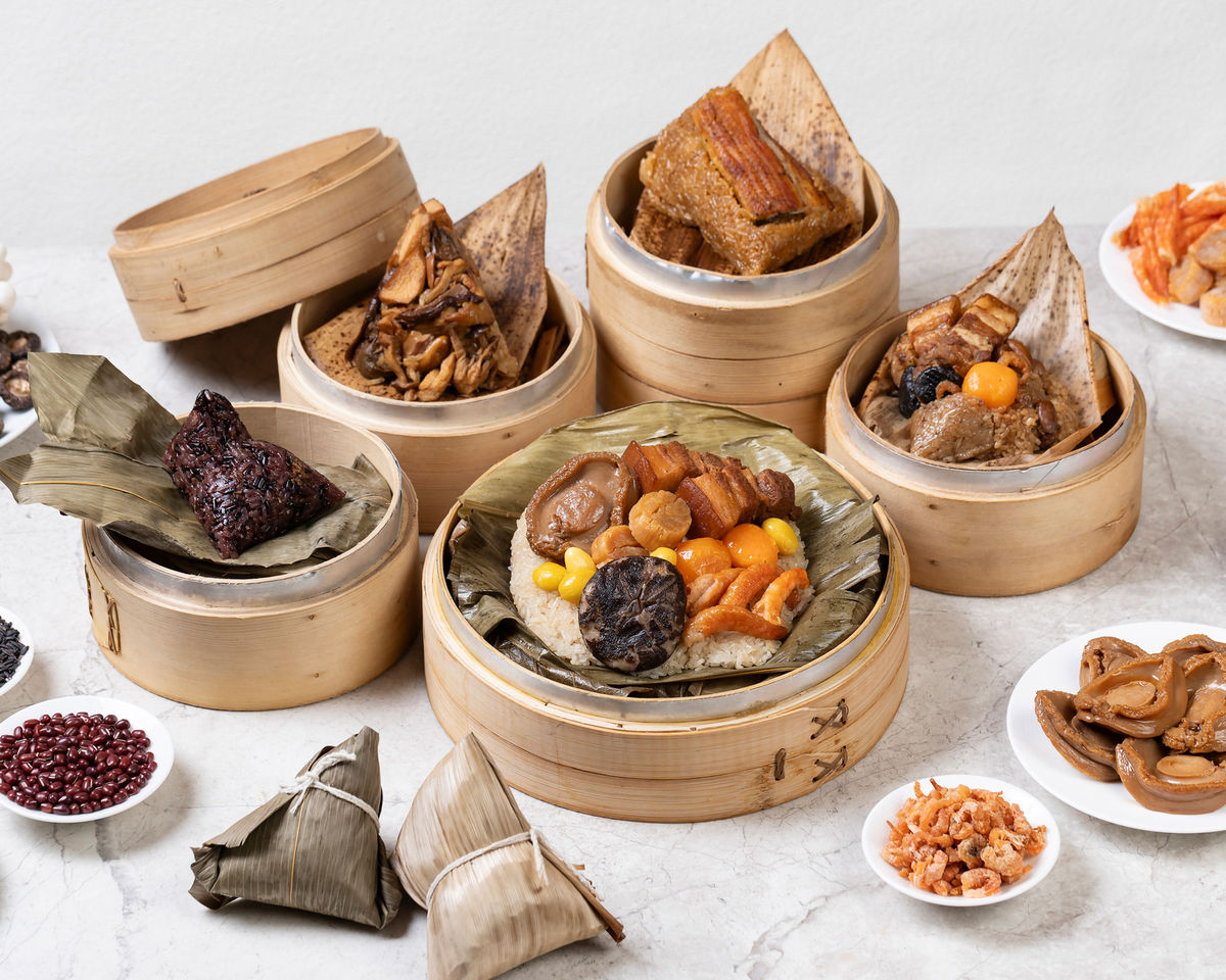 ▲▼大倉久和大飯店隆重推出端陽豐韻粽禮，匯聚桃花林中華料理王建榮主廚與團隊的匠心工藝，承襲經典風味並融匯創新巧思，獻上五款極具特色的端午粽品。（圖／大倉久和大飯店提供）